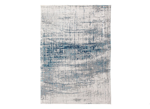 Moderný modro-biely koberec - BRONX AZURITE 8421